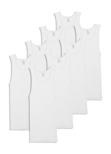 Jockey Men's Undershirt 100% Cotton A-Shirt Tank - 8 Pack, Diamond White, XL