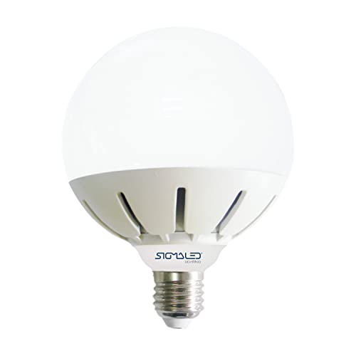 Sigmaled lighting - Bombilla LED GLOBO G95 E27 15 W (equivalente a 80 W) - Luz blanca cálida 3000 K - 1255 lúmenes - Dimensiones 95 x 130 mm Cover