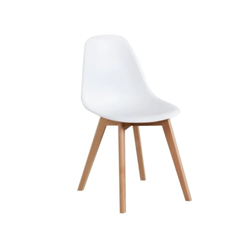 Nordicohome Sillas de Comedor Estilo Nórdico - Juego de Sillas Modernas de Madera para Comedor y Cocina - Colores Blanco y Negro -