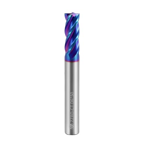 Image of Carbide Square End Mills-4 Flute HRC65 TiSiN Coated,for Milling Alloy Steels, Hardened Steel, Metal etc.1 Pcs D6x50mm