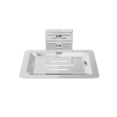 Image of USF Bathroom Soap Dish, Stainless Steel Single Soap Holder for Wash Basin & Shower Utility Area, Scratch Resistant Surface, Chrome Finish, 3 Years Warranty, Pack of 1 - Lion