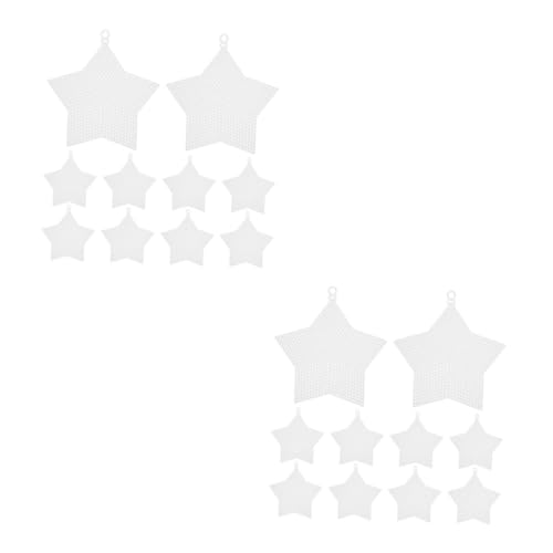 ULDIGI 2sets Star Product Plastic Mesh Sheets DIY Crafts Embroidery Cross Stitch 10pcs*2