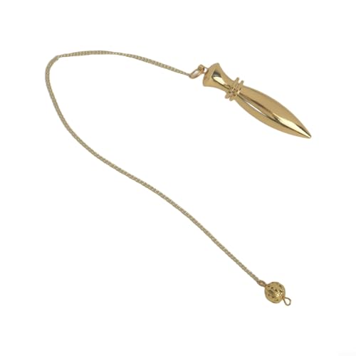 Besttoolifes Colgante detector de metales para caña de adivinar de cobre, herramienta de radiestesia espiritual con acabado dorado, accesorio ligero y portátil para encontrar adivinación, elegante (B)