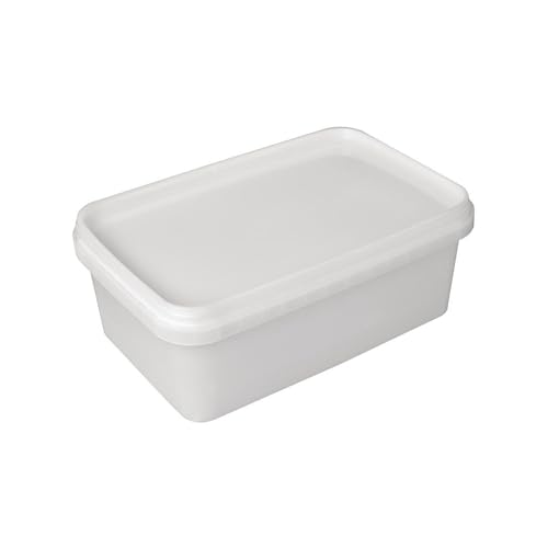 CaterCo 1L Plastic Ice Cream Food Storage Containers with Lids - 40 Pack - BPA-Free, Leakproof, Freezer & Microwave Safe Tubs for Food, Meal Prep & Takeaway (1L Containers with Lids - 40 Pack)