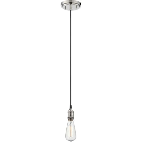 Image of Nuvo Lighting 60 /5405 Vintage Incandescent One Light Pendant Polished Nickel
