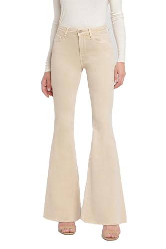 VERVET High Rise Raw Hem Super Flare Jeans V3084PA