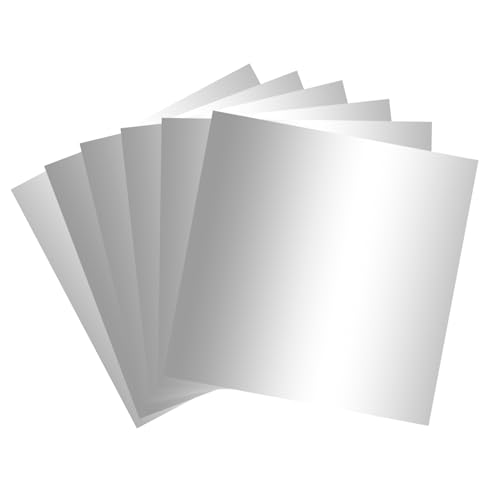 Silver Metallic Cardstock Paper 15pcs of 12x12 (250 GSM) - Foil Board Mirror Finish Surface Perfect for Crafting Invitations & Decorations (Silver)