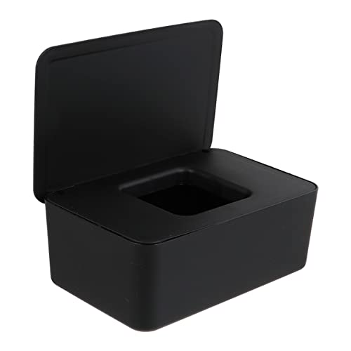 SOLUSTRE Black Tissue Box Holder Napkin Box for Desktop Storage Bin Lid Paper Towel Box Lid Tissue Paper Container Lid Organizer Modern Decorative Napkin Case