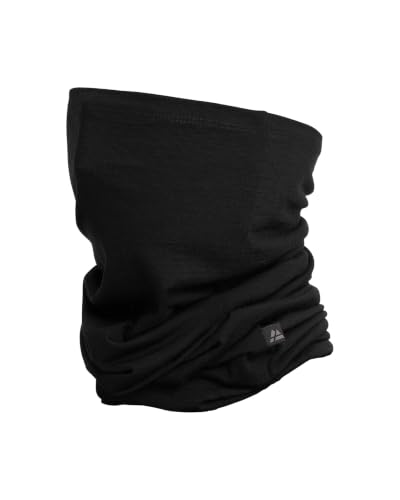 DANISH ENDURANCE 100% Merino Multifunktionstuch Ultraleichter Schlauchschal für Damen & Herren Schwarz Einheitsgröße