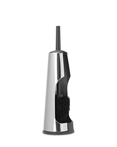 Image of Matt Steel /Black: Brabantia Toilet Brush and Holder - Matt Steel