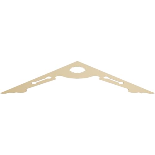 60"W x 12 1/2"H x 1 1/2"P (5/12) Pitch Cena Signature Urethane Gable Pediment, Primed Tan