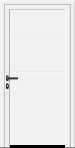 Aluminium Garagen Nebentür - L-Sicke - Planar - Dämmung - Ansichtsgleich zu Sektionaltoren (bis 1200 x 2100 mm, Schwarz CH 905)