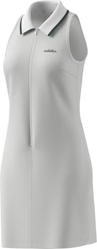 adidas Women's Seasonal Essentials Colorpop Dress with Embroidered Graphic, White/Collegiate Green, M