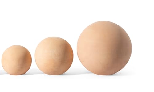 teramico Lot de 3 Boules de Jardin en Céramique Artisanale - Décoration Extérieure Durable et Résistante au Gel - Idée Cadeau Originale pour Les Amateurs...