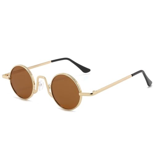 Lunettes de soleil rondes rétro en métal avec protection UV400 pour hommes et femmes