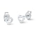 Sterling Silver Hollow Heart Stud Earrings - 4mm