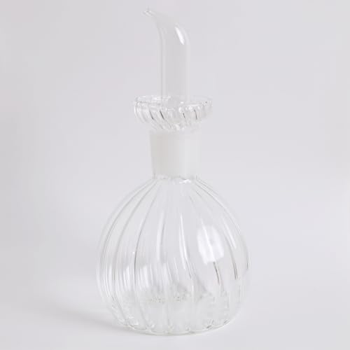 Alba Verdi Botella de Vidrio para Aceite de Cocina – Dispensador Elegante de 500 ml con Pico Vertedor – Cruet Antigoteo para Aceite y Vinagre, Estilo Minimalista para Cocina y Mesa