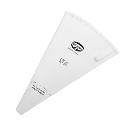 Dr. Oetker Spritzbeutel Baumwolle 28 cm, Spritztüte aus der Tüllen-Manufaktur, Backzubehör zum Dekorieren und Verzieren (Farbe: weiß), Menge: 1 Stück