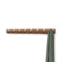Umbra Flip Wall-Mounted Coat Rack Rail Hook for Hats, Jackets, Bags and More – Modern, Space-Saving Storage Organizer for Entryway, Mudroom, Closet, Bathroom, Bedroom, Kids Room, or Nursery, 8 Hooks,