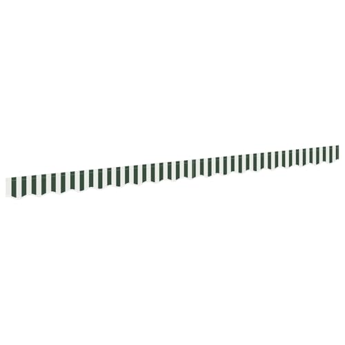 Tissu de Remplacement de Cantonnière d’auvent, Lambrequin pour Store Toile de Remplacement Bandeau Banderole Store Banne Cadre de 4 m Vert et Blanc 3,8x0,2 m