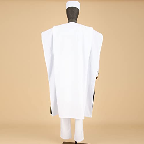 African Men Clothing Agbada Robe Dashiki Shirts Ankara Pants Tribal Hat Wedding Evening Outfits 4 Pieces4
