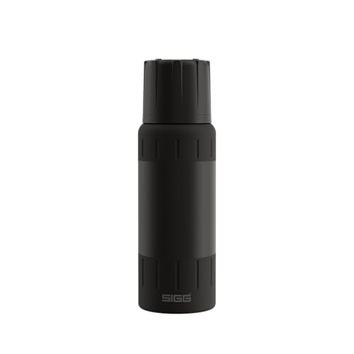 SIGG - Botella térmica con aislamiento - Botella térmica Apline Star - 15 Caliente y 56 Frío - Con taza - A prueba de fugas - Apto para lavavajillas - Sin BPA - Acero inoxidable 18/8 - Negro - 0.5L