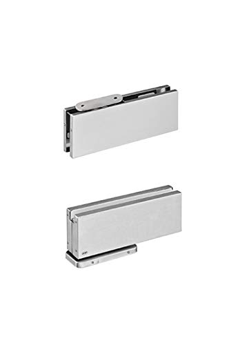 Kit de bisagra hidráulica basculante para puerta de cristal de 10-13 mm, código IN.81.203 JNF - Cierrapuertas - Acero inoxidable satinado