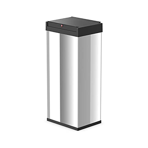 Hailo Big-Box Swing L Waste bin | 1 x 35 liters / 9.2 gallons | Self-Closing Swing lid | Stainless Steel | Bin Liner Clamping Frame | Waste bin Kitchen Rectangular | Made in Germany