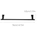 NIYANGLE 2Pcs Black 36Cm Stainless Steel Wall-Mounted Towel Rack Single Bar Bathroom and Kitchen Towel Holder Tool-Free Installation