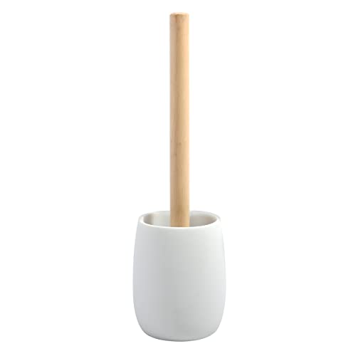 Spirella Sven - Escobilla de inodoro (poliresina, madera), color blanco