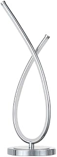 Nielsen Eaton Modern Shape Chrome LED Table Lamp - 6 Watt Warm White 3000k, Contemporary Decor Light Standing 36.5cm High on 14 cm Wide on a Round Base -  [Energy Class A]