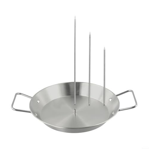 Spiedini in acciaio inox per barbecue, design verticale, con 3 punte, perfetti per cucinare pollo su rotanti per grigliate