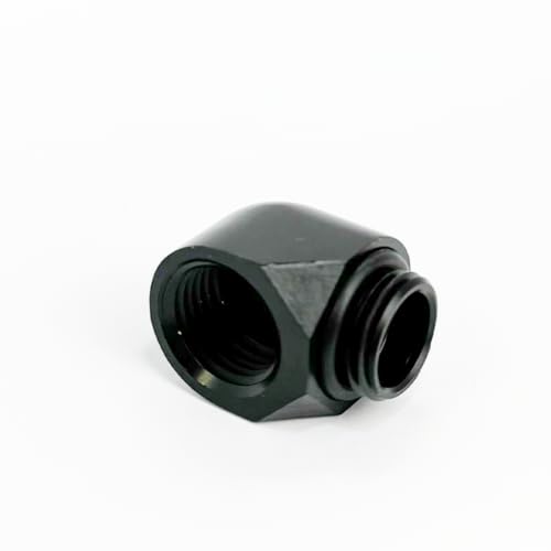 Image of dracaena.io 6-Pack G1 /4 inch Male to Female 90 Angle Elbow Fittings, Brass Water Cooling Connector Adapter for PC Computer Liquid Cooling Loop, Durable Leak-Proof Extender Fitting, Black