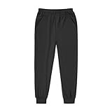 BIG ELEPHANT Girls Jogger Pants with Pockets– Quick Dry, Lightweight Active Lounge Pants for School & Everyday Wear Black