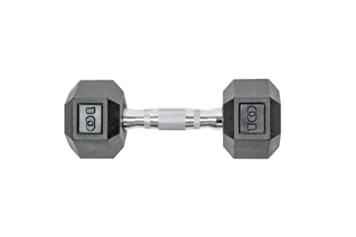 Tru Grit Fitness Rubber Hex Free Hand Weights Dumbbell Pairs Sizes 5, 10, 15, 20 And 25 Lbs (10 Lb Pair, Pair) #TOP1