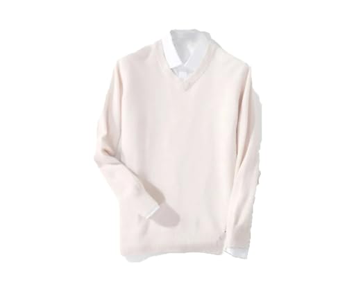 Men Cashmere Sweater V-Neck Long Sleeve Knitted Sweater Men's Loose Knitted Pullovers Jumper