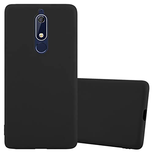 Cadorabo Funda para Nokia 5.1 / Nokia 5 2018 en Candy Negro - Cubierta Proteccíon de Silicona TPU Delgada e Flexible con Antichoque - Gel Case Cover Carcasa Ligera