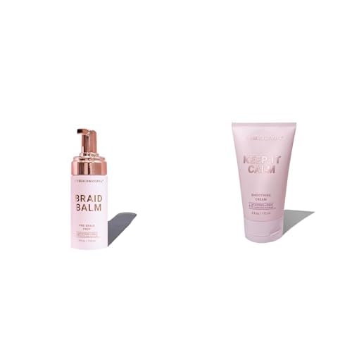 The Beachwaver Co. Braid Balm Pre-Braid Prep - Frizz-Taming Hair Primer for Braids (4 Fl Oz) with Beachwaver Keep It Calm Smoothing Cream | 3.8 Fl Oz