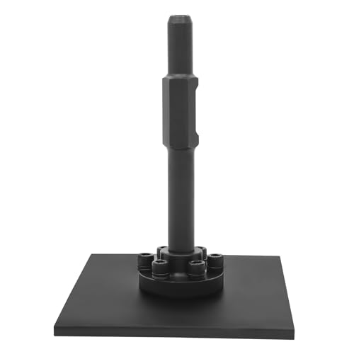 Machacador de acero 40CR con mango, portátil, para tierra y hormigón, compactador, 26 x 20,5 cm, color negro