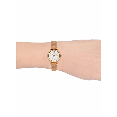 Image of Fossil Womens Carlie 28 mm White Dial Stainless Steel Analogue Watch - ES4433