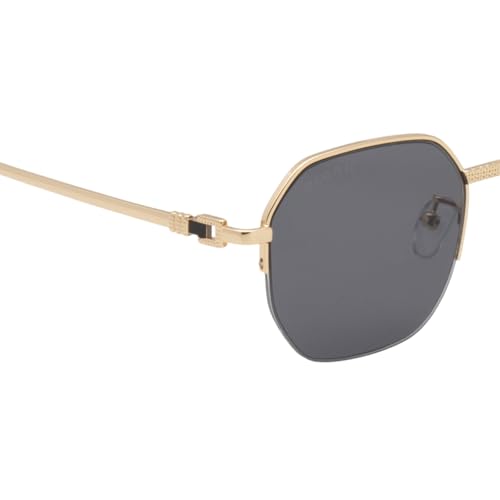 Image of Ted Smith Iconic Hexagonal Grey Sunglasses for Mens Womens