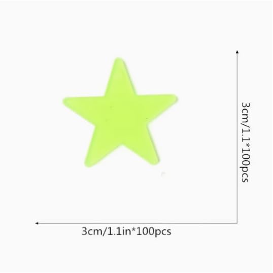 100 adhesivos de estrellas luminosas para pared miniatura 3