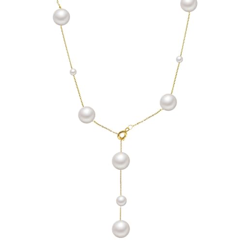 Collier de perles précieux en argent sterling | Bijou femme haut de gamme 22 pouces