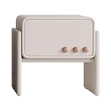 MIQXUAN Comodino elegante Comodino in legno Tavolini moderni con 1 cassetto Comodino Gambe in legno massello Comodino adatto per piccoli spazi Tavolino (Bianco)