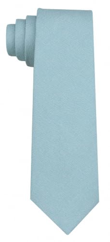 Image of Mens Solid Linen Ties - Slim Pattern Necktie for Men Wedding Groomsmen