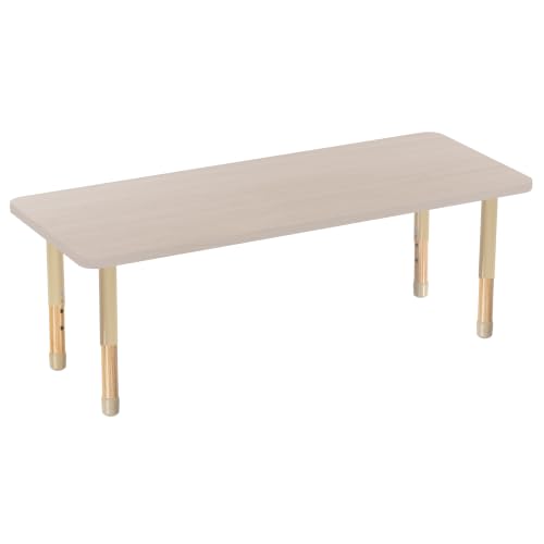 Image of Factory Direct Partners 24 inch x 60 inch Rectangle Kids Classroom Table with Adjustable Chunky Wood Legs