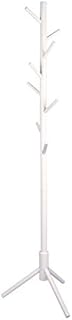 RusseryPek Coat Stand Free Standing Coat Rack with 8 Hooks, 3 Adjustable Sizes, Easy to Assemble, Solid Coat Hanger for Clothes & Accessories, Home, Office, Hallway, Entryway, White
