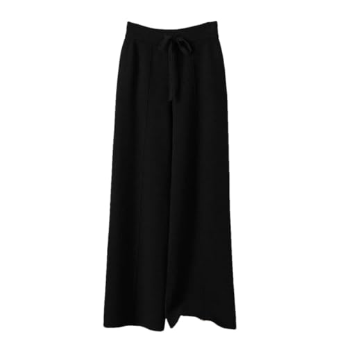 Women's Merino 100 Percent Solid Wool Soft Comfortable Knitted Wide Leg Pants