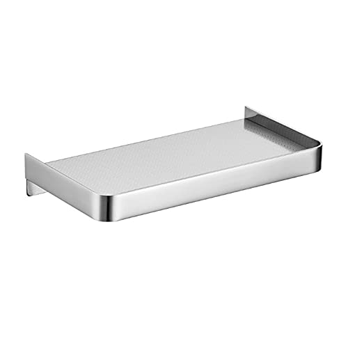 Soporte de acero inoxidable para toallas de baño, soporte para jabón de baño, estante de almacenamiento multifuncional para colgar en la pared (plateado)