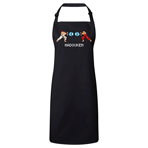Tablier de cuisine Pixel Art Hadouken pour passionnés de jeux vidéo rétro 8 bits
